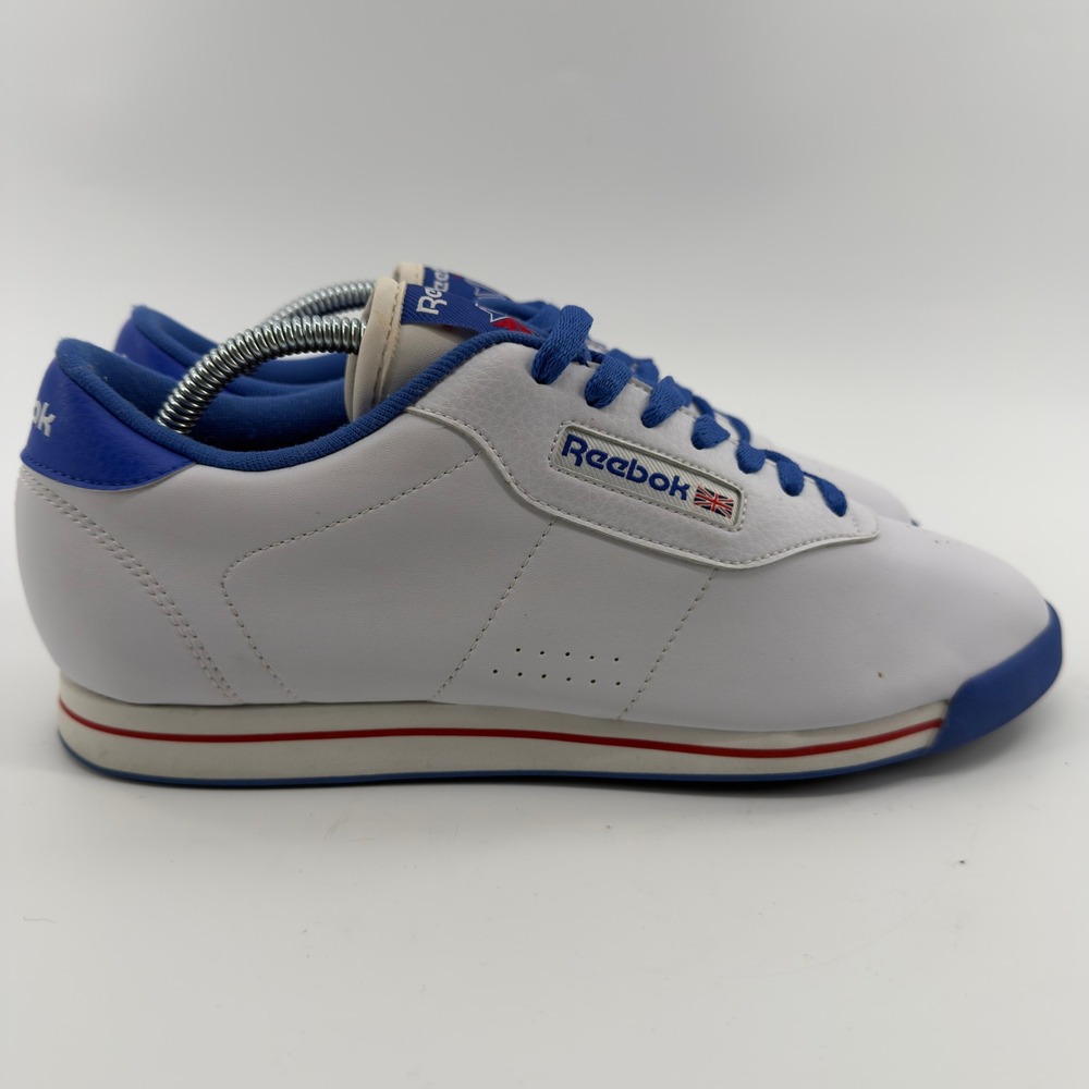 Reebok Princess White Blue Red Leather Sneakers Low Top Womens Size 11